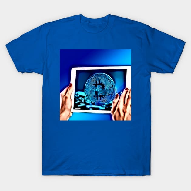 Bitcoin Blue T-Shirt by Lebihanto